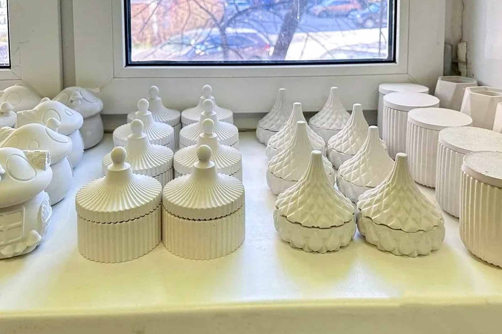 Роспись шкатулки из гипса