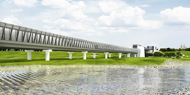 На метромосту через реку Ликову завершаются отделочные работы