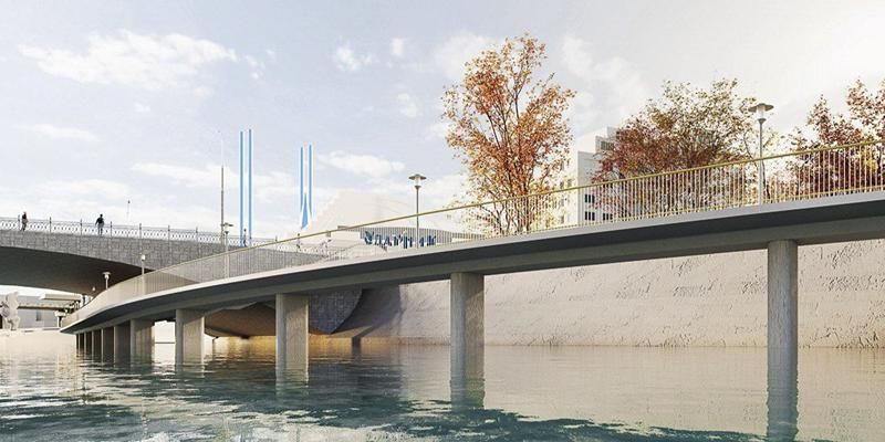 На Болотной набережной началось строительство пешеходного моста