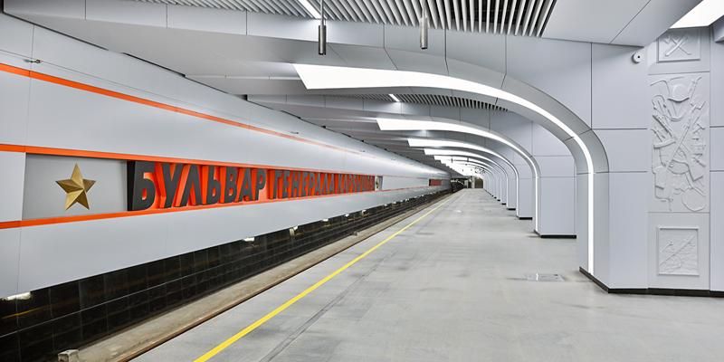 Архитектурная отделка новых станций Рублево-Архангельской линии метро ведется на площади почти 50 тысяч квадратных метров