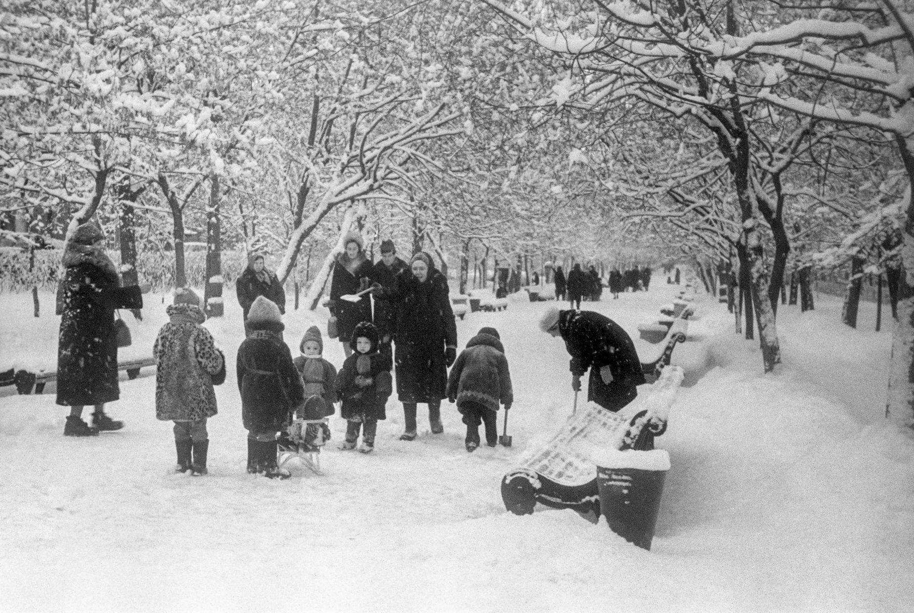 Гоголевский бульвар зимой. Москва. 27 января 1965 г. Автор фото неизвестен. Главархив Москвы