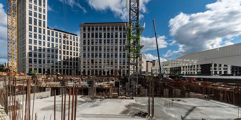 Началось возведение надземной части бизнес-центра на севере Москвы