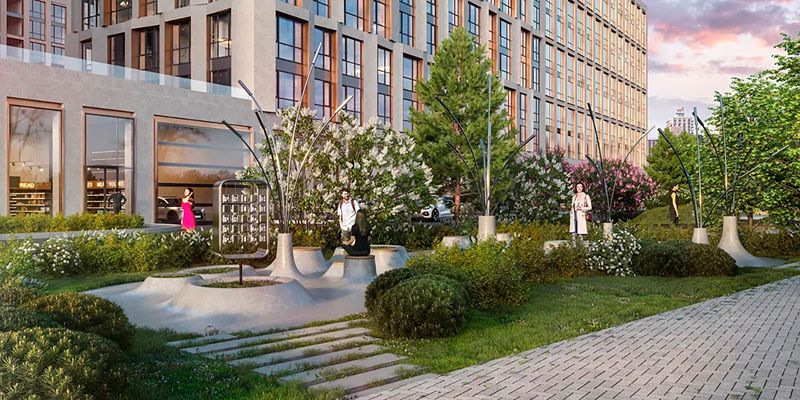 Клумбы, качели и гамаки: на Полковой улице появится прогулочный бульвар со световыми конструкциями