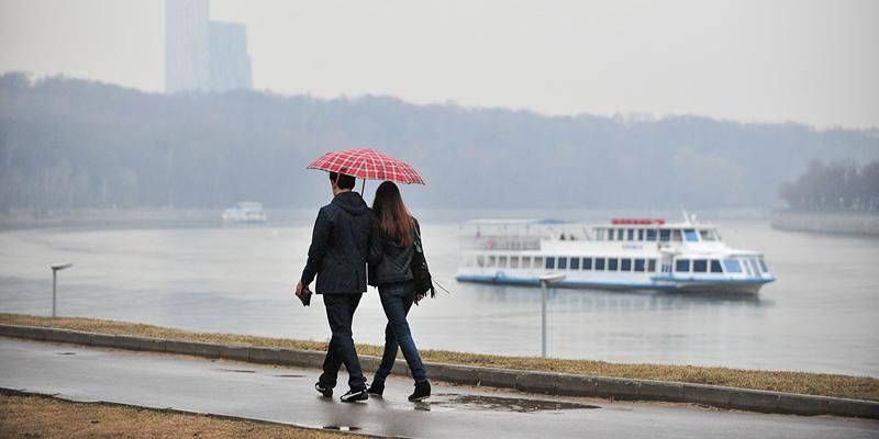 В столице в течение всего дня будет идти дождь с порывами ветра