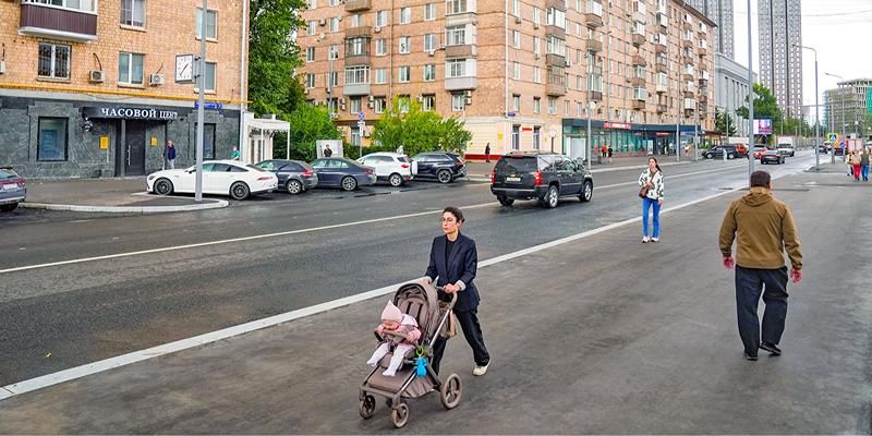 В центре Москвы комплексно отремонтировали улицу Пресненский Вал