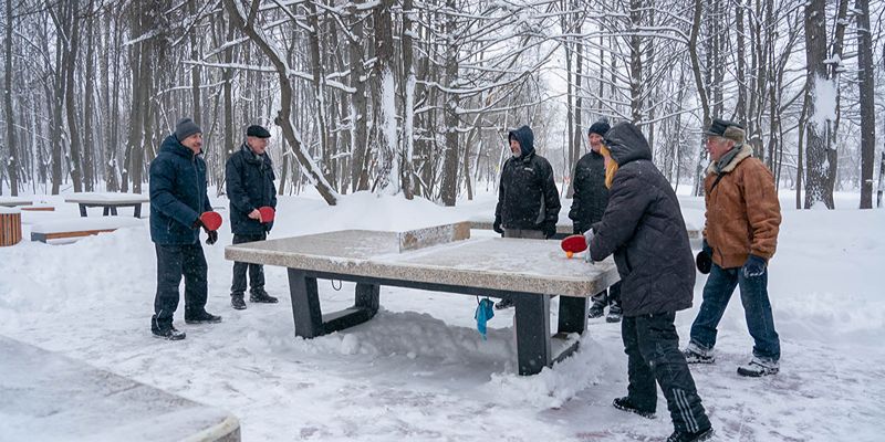 В парке «Кусково» обновили площадку для настольного тенниса