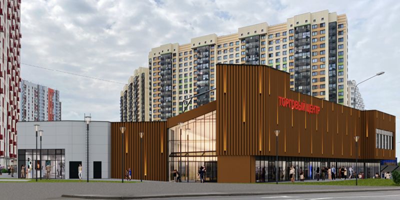«Звездопад» в поселке Внуковское: фасад торгового центра украсят «россыпью» светильников