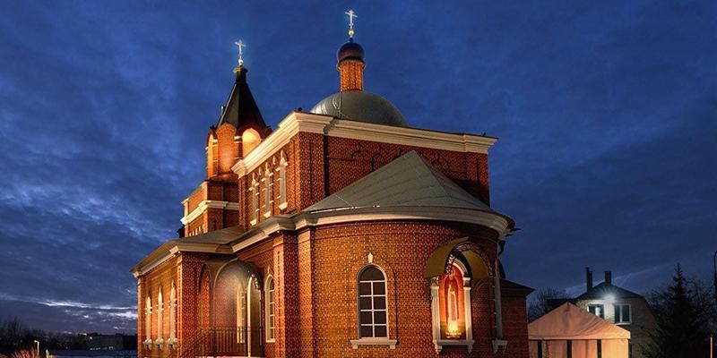Архитектурно-художественная подсветка украсит храм Преподобного Сергия Радонежского
