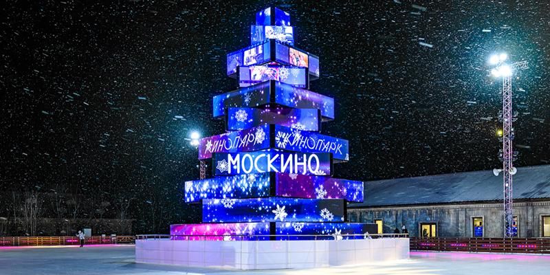 В кинопарке «Москино» установили елку из 184 LED-экранов