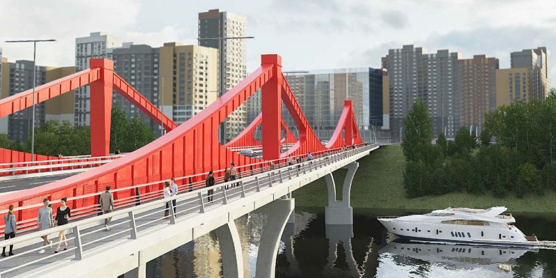 Мост в районе улицы Мясищева будет красного цвета