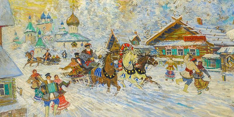 Круговорот угощений и качели из бревен. Какие новогодние гулянья устраивали в XIX веке