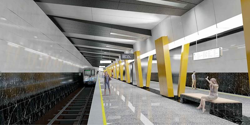 На строящейся станции «Вавиловская» Троицкой линии метро началась отделка внутренних помещений