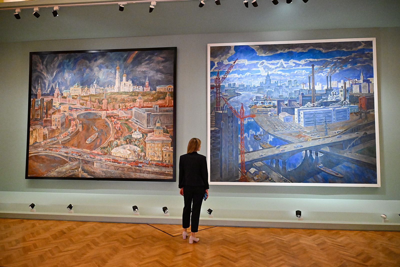 Moscow at Work and Moscow Celebrations Five paintings by the