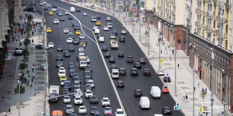 В ночь на 31 июля на Тверской начнут наносить стеклянную разметку