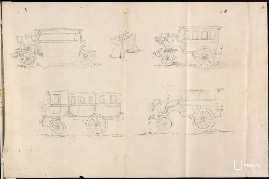 Studies of coach models. The latter half of the 19th&nbsp;century. Glavarhiv