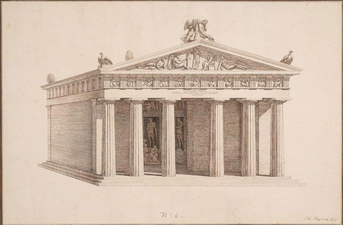 И. Мартос. Архитектурный набросок. 1775 год. Собрание Ф. Светлакова