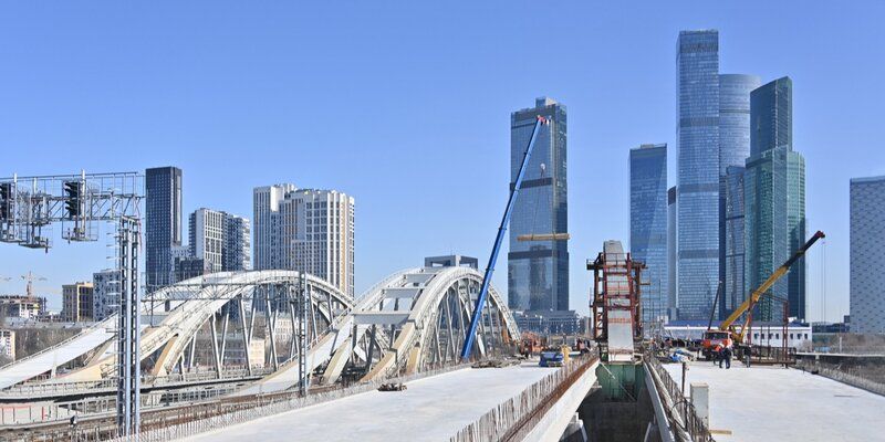 Мост вблизи делового центра «Москва-Сити» построен более чем на 80 процентов