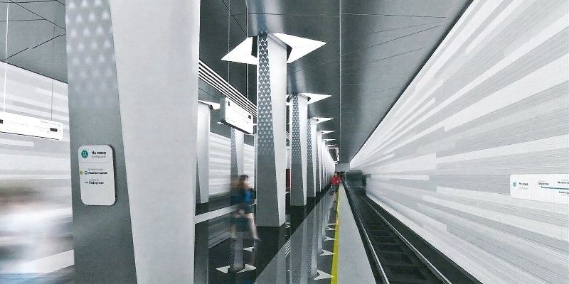 Колонны-самолеты и облачный шлейф на потолке: новую станцию метро «Авиамоторная» оформят в стиле минимализма