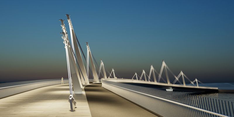Мост в районе Нагатинский Затон выполнят в виде полумесяца