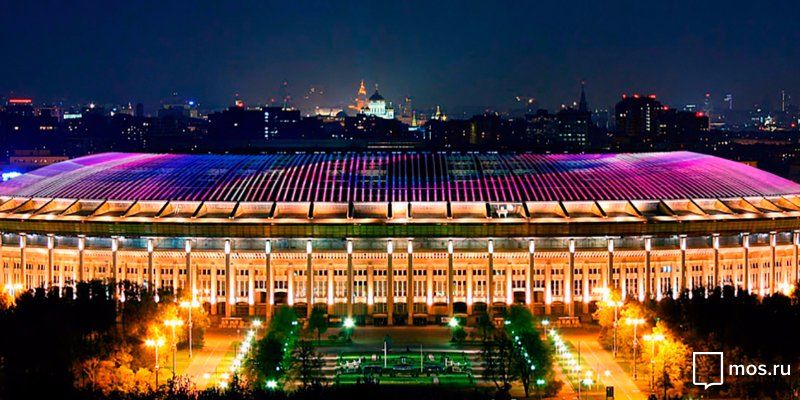 New creative facade lighting on Luzhniki Stadium
