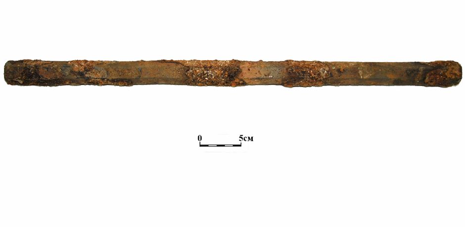 Detail of medieval harquebus (gun) barrel 
