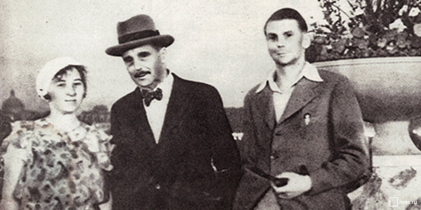Директор парка Бетти Глан, Герберт Уэллс и его сын Джордж. Архив Парка Горького. 1934 год 
