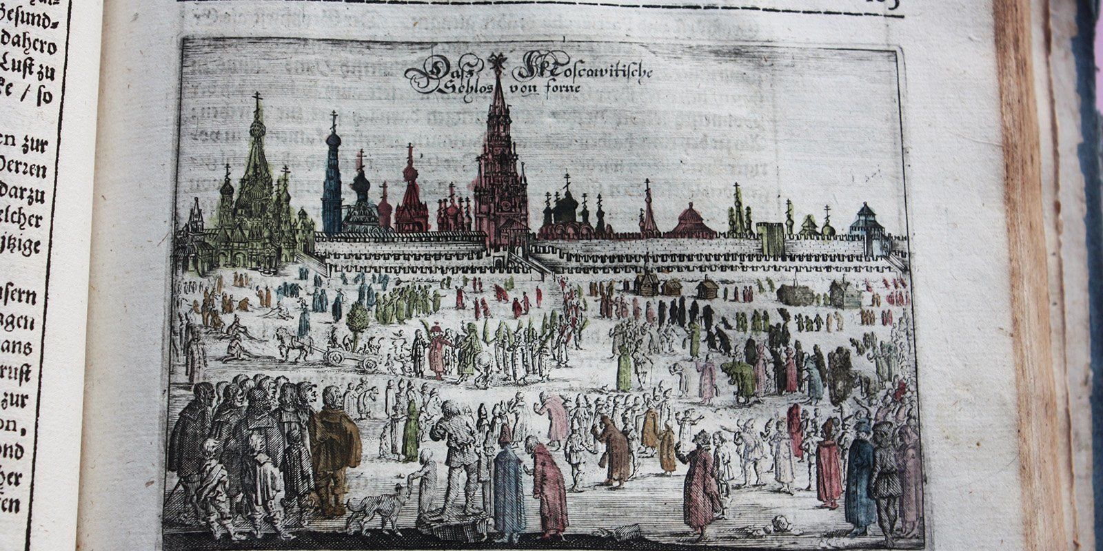 Москва на гравюре из книги немецкого путешественника и современника Яна Стерса Адама Олеария, впервые опубликованной в 1647 году