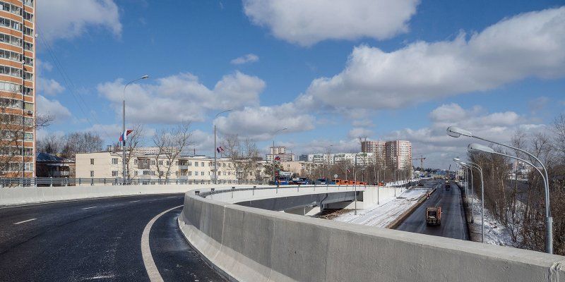 Сергей Собянин открыл эстакаду через Варшавское шоссе в Щербинке