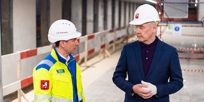 Сергей Собянин осмотрел строящуюся станцию «Текстильщики» Большой кольцевой линии метро